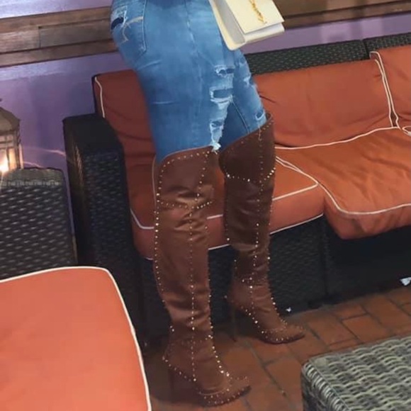 🟤Leather & Studded Boots🟤 - Picture 7 of 7